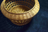 ●Japanese Woven Bamboo Basket Traditional Folk Craft Rustic Decor 160 - 5.18
