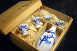 ●Japanese 14th Sakaida Kakiemon Nigoshide Persimmon Sake Set Arita Porcelain 170 5.24