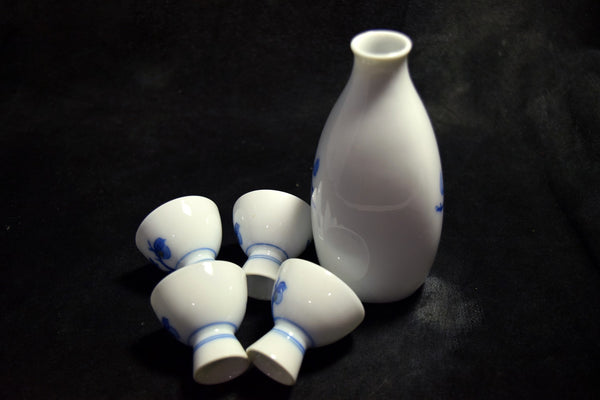 ●Japanese 14th Sakaida Kakiemon Nigoshide Persimmon Sake Set Arita Porcelain 170 5.24