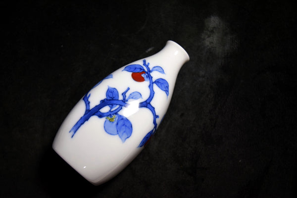 ●Japanese 14th Sakaida Kakiemon Nigoshide Persimmon Sake Set Arita Porcelain 170 5.24