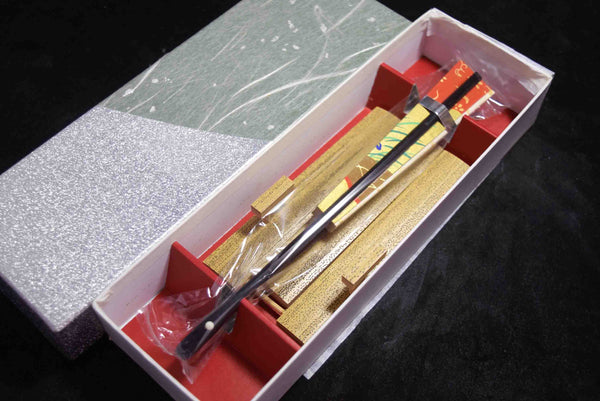 ●Japanese Decorative Folding Fan Set Gold Floral Hand Fan w/ Stand & Box Kyoto Style 155- 5.18