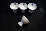 ●Japanese 14th Sakaida Kakiemon Nigoshide Persimmon Sake Set Arita Porcelain 170 5.24