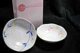 ●TACHIKICHI Japanese Small Bowl Set of 2 Floral Pattern Porcelain Bowls w/ Box 154- 5.18