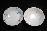 ●TACHIKICHI Japanese Small Bowl Set of 2 Floral Pattern Porcelain Bowls w/ Box 154- 5.18