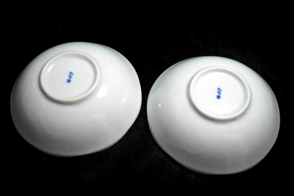 ●TACHIKICHI Japanese Small Bowl Set of 2 Floral Pattern Porcelain Bowls w/ Box 154- 5.18
