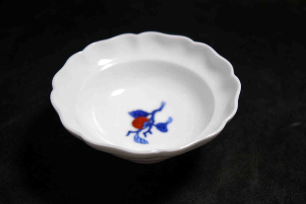 ●Japanese Kakiemon Arita Porcelain Bowl Set 5pc Persimmon Motif Signed Boxed 166- 5.18