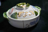 ●Japanese Bizan Kiln Banko Ware Donabe Japanese Hot Pot Autumn Motif Lidded Clay Pot 153- 5.18