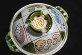 ●Japanese Bizan Kiln Banko Ware Donabe Japanese Hot Pot Autumn Motif Lidded Clay Pot 153- 5.18