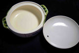 ●Japanese Bizan Kiln Banko Ware Donabe Japanese Hot Pot Autumn Motif Lidded Clay Pot 153- 5.18