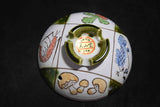 ●Japanese Bizan Kiln Banko Ware Donabe Japanese Hot Pot Autumn Motif Lidded Clay Pot 153- 5.18