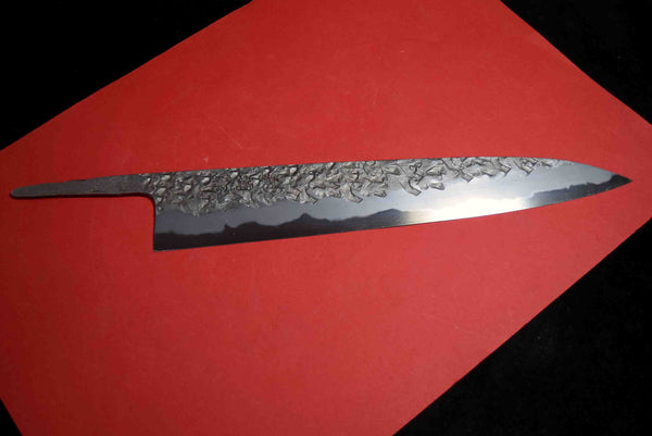 ●Japanese Chef Knife Kisuke Manaka Kurogane Series Blue 1 Tsuchime Sujihiki 270mm 5.10