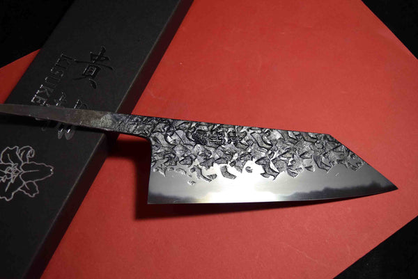 ●Japanese Chef Knife Kisuke Manaka Kurogane Series Blue 1 Tsuchime Bunka 165mm 5.10