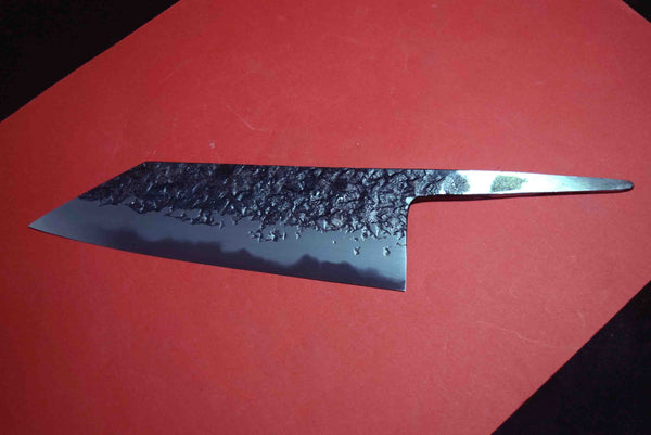 ●Japanese Chef Knife Kisuke Manaka Kurogane Series Blue 1 Tsuchime Bunka 165mm 5.10