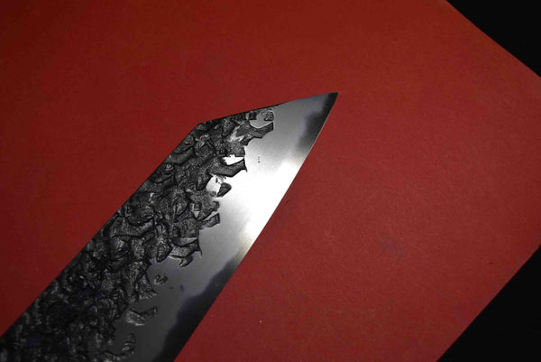 ●Japanese Chef Knife Kisuke Manaka Kurogane Series Blue 1 Tsuchime Bunka 165mm 5.10