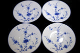 ●Sango China Japan Blue Floral Porcelain Cup & Saucer Set 4 Place Settings Vintage 174 6.14