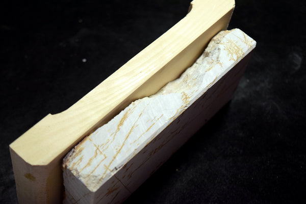●Japanese Natural Whetstone Ohira Shiro Suita w/ wooden base 832g from Kyoto 8.15