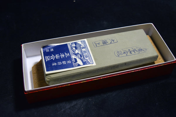 ●Japanese Natural Whetstone *Vintage* Narutaki Shiki Tomae 'Dai Gokujo' Asagi 500g from Kyoto 9.26