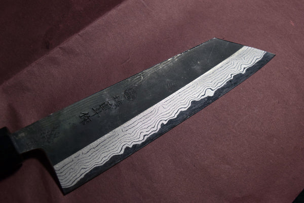 ●Japanese Chef Knife Hokiyama *Naoto Blue 1 Black Damascus Bunka 165mm 10.10