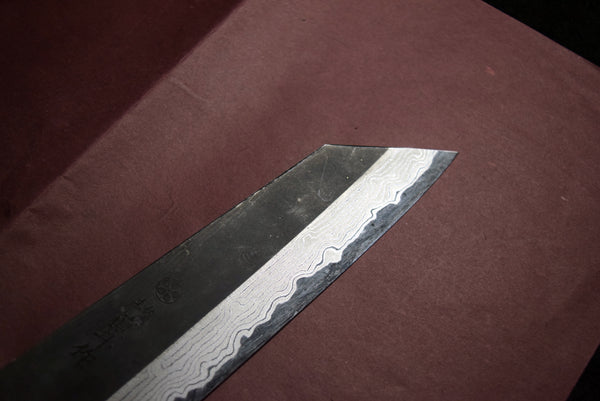 ●Japanese Chef Knife Hokiyama *Naoto Blue 1 Black Damascus Bunka 165mm 10.10