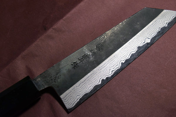 ●Japanese Chef Knife Hokiyama *Naoto Blue 1 Black Damascus Bunka 165mm 10.10