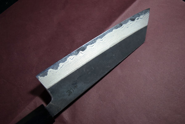 ●Japanese Chef Knife Hokiyama *Naoto Blue 1 Black Damascus Bunka 165mm 10.10