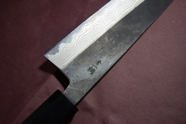 ●Japanese Chef Knife Hokiyama *Naoto Blue 1 Black Damascus Bunka 165mm 10.10