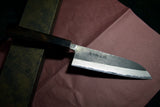 ●Japanese Chef Knife Hokiyama *Naoto Blue 1 Black Damascus Santoku 165mm 10.10