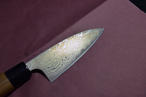 ●Japanese Chef Knife Hokiyama Stainless Damascus Ajikiri 105mm 10.10
