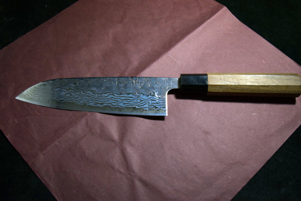 ●Japanese Chef Knife AUS 67-Layer Damascus Mirror Polished Santoku 165mm 10.10
