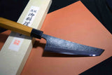 ●Japanese Chef Knife Ikyu by Itsuo Doi Blue 2 Black Sakimaru Deba 180mm F/S 3.16