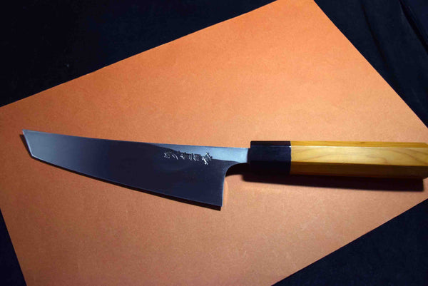 ●Japanese Chef Knife Ikyu by Itsuo Doi Blue 2 Black Sakimaru Deba 180mm F/S 3.16