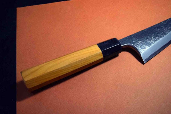 ●Japanese Chef Knife Ikyu by Itsuo Doi Blue 2 Black Sakimaru Deba 180mm F/S 3.16