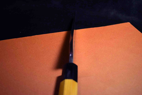 ●Japanese Chef Knife Ikyu by Itsuo Doi Blue 2 Black Sakimaru Deba 180mm F/S 3.16