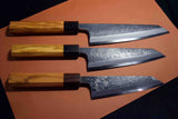 ●Japanese Chef Knife Ikyu by Itsuo Doi Blue 2 Black Garasuki 135-165mm Japan F/S 3.16