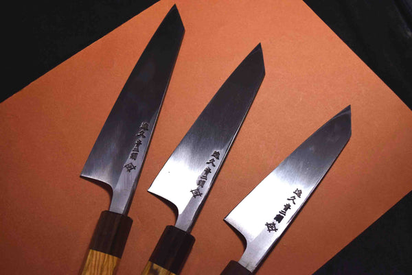 ●Japanese Chef Knife Ikyu by Itsuo Doi Blue 2 Black Garasuki 135-165mm Japan F/S 3.16