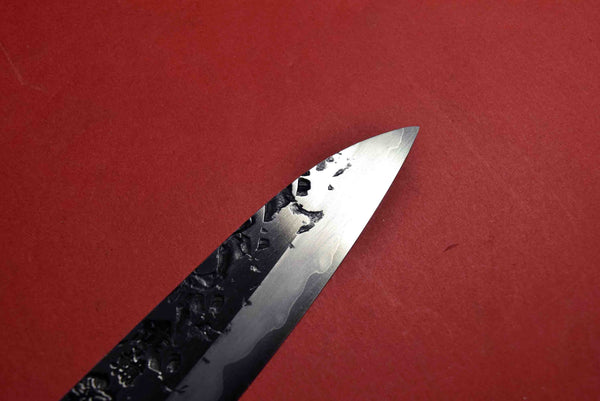 ●Japanese Chef Knife Kisuke Manaka Stainless Clad (San-Mai) ATS-34 Tsuchime Petty 120mm 3.02