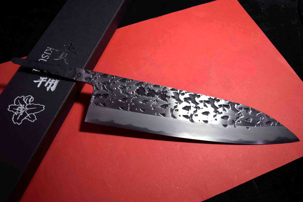●*For Frank* Japanese Chef Knife Kisuke Manaka Stainless Clad (San-Mai) ATS-34 Tsuchime Gyuto 240mm+ebony handle 3.10