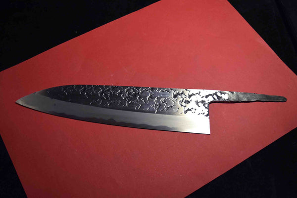 ●*For Frank* Japanese Chef Knife Kisuke Manaka Stainless Clad (San-Mai) ATS-34 Tsuchime Gyuto 240mm+ebony handle 3.10