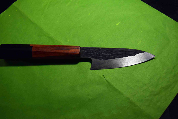 ●Japanese Chef Knife Isamitsu White 1 Stainless Cladding Black Petty 90mm 3.02