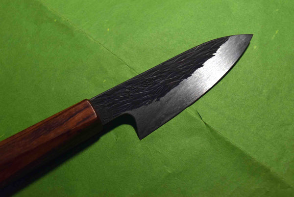 ●Japanese Chef Knife Isamitsu White 1 Stainless Cladding Black Petty 90mm 3.02