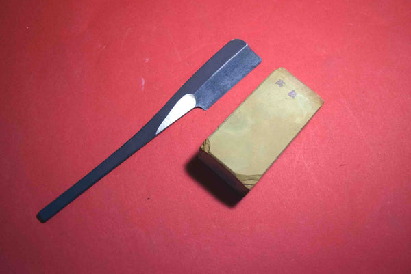 ●Japanese Iwasaki Kamisori Sanjo Seisakusho Swedish Steel Razor Icchogake 50mm + Vintage Nagura 3.28