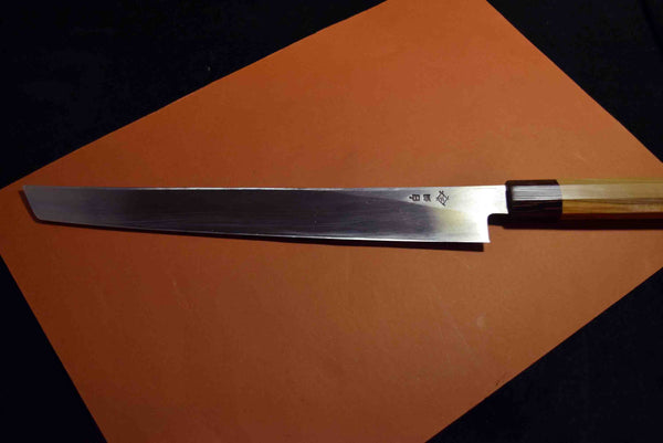 ●Japanese Chef Knife Itsuo Doi White 3 Black Sakimaru Takohiki 270mm *F/S* 3.28