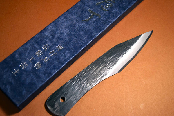 ●Japanese Knife Ikkyu by Itsuo Doi Blue 2 Single Edge Black Kiridashi Knife Free Shipping 4.20