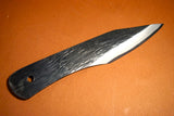 ●Japanese Knife Ikkyu by Itsuo Doi Blue 2 Single Edge Black Kiridashi Knife Free Shipping 4.20