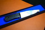 ●Japanese Knife Ikkyu by Itsuo Doi Blue 2 Single Edge Black Kiridashi Knife Free Shipping 4.20