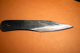 ●Japanese Knife Ikkyu by Itsuo Doi Blue 2 Single Edge Black Kiridashi Knife Free Shipping 4.20