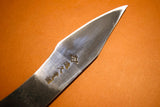 ●Japanese Knife Ikkyu by Itsuo Doi Blue 2 Single Edge Black Kiridashi Knife Free Shipping 4.20
