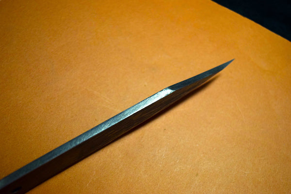 ●Japanese Knife Ikkyu by Itsuo Doi Blue 2 Single Edge Black Kiridashi Knife Free Shipping 4.20