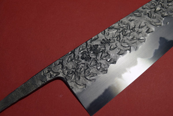 ●Japanese Chef Knife Kisuke Manaka Kurogane Series Blue 1 Tsuchime Bunka 180mm 4.19