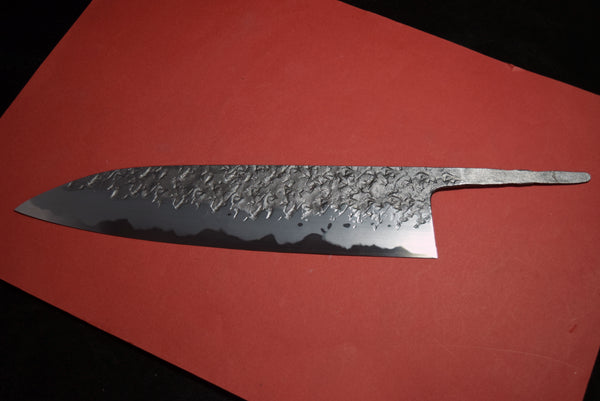 ●Japanese Chef Knife Kisuke Manaka Kurogane Series Blue 1 Tsuchime Gyuto 210mm 4.19